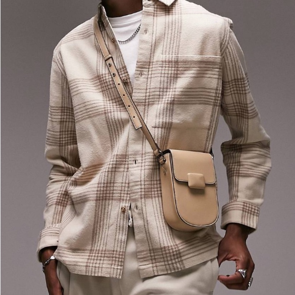 Topman Long Sleeve Regular Flannel Check Shirt